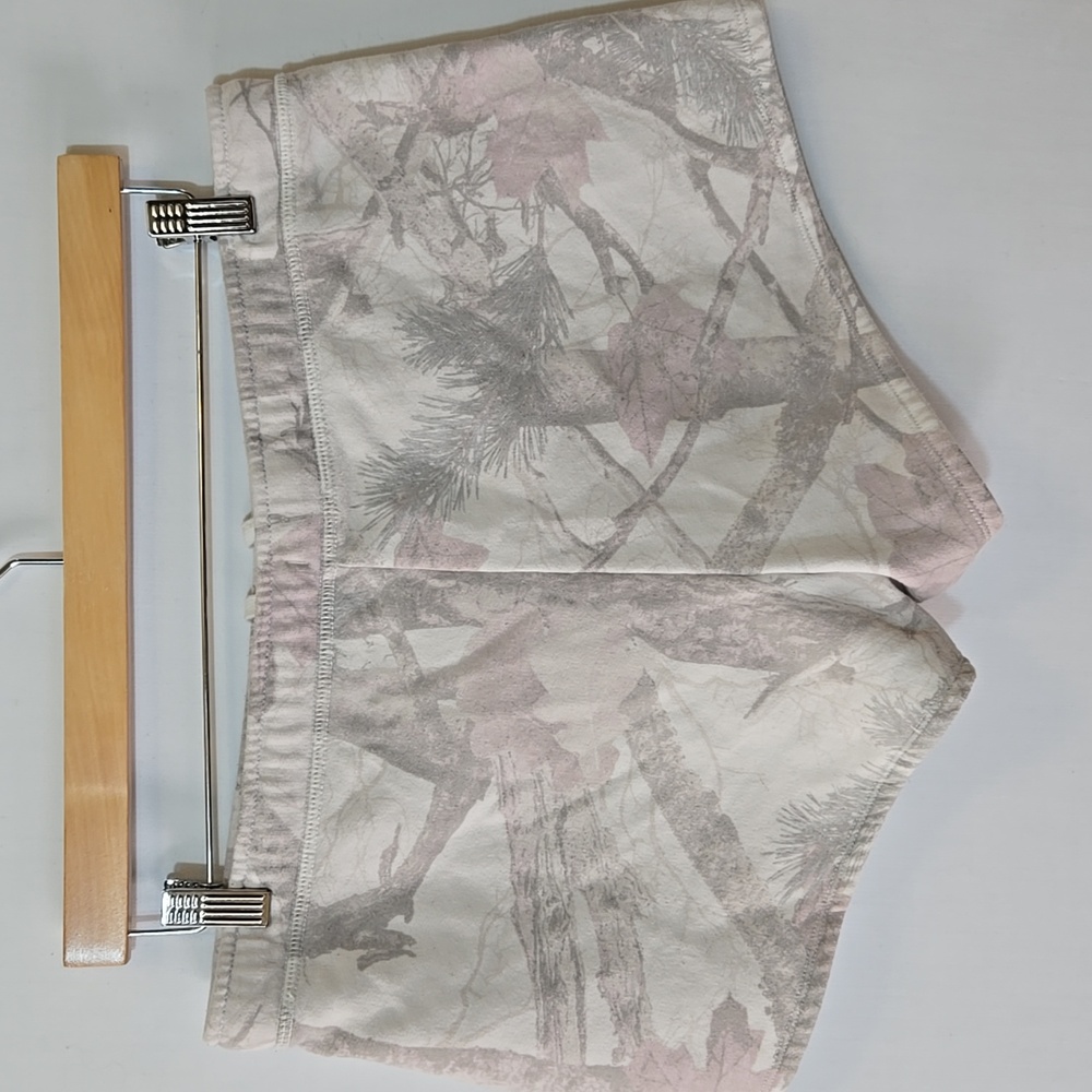 Hollister Washed Light Camo Print Cotton Shorts Size L Fleece Lined Loungewear - Picture 6 of 8
